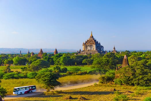 Bagan buddha tower at day , famous place in Myanmar/ Burma