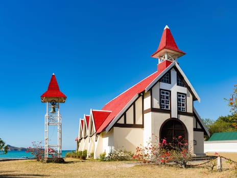Notre Dame Auxiliatrice church at Cap Malheureux. Mauritius