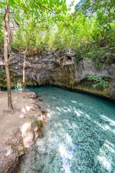 Beautiful gran cenote in the Riviera Maya near Tulum, Mexico