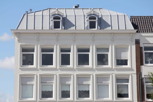 beautiful multi-storey house,blue sky in the background.