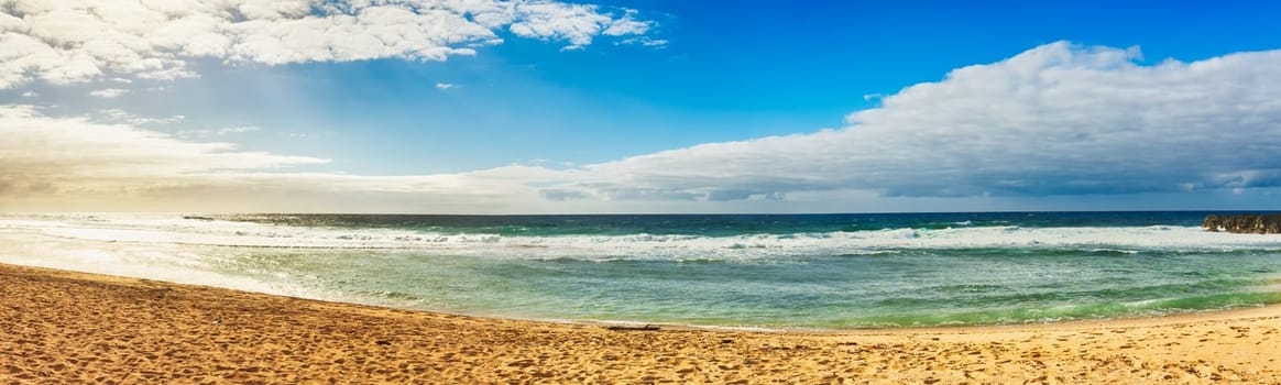 Gris-Gris beach at sunrise. Mauritius. Panorama