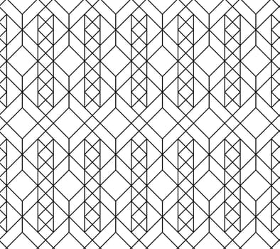 Seamless geometric pattern. Vector abstract classical background in black and white color
