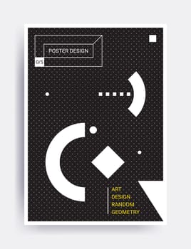 Design poster. Bright vector illustrations with geometric elements, memphis figure for interior, website banner template, social media, email, print, ads, promotional material
