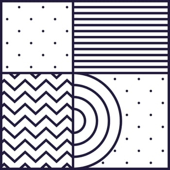 Festive Background in Neo Memphis Style Monochrome Decorative Wallpaper with Simple Editable Bold Block violet and white Color positive digital print
