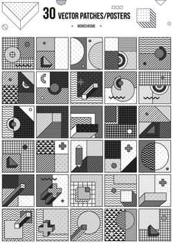 Big Collection with trendy backgrounds for your project, animation, advertisement, commercial banner, flyer, sale, frame. Simple poster, patches, badges in mix neo memphis, pop art style