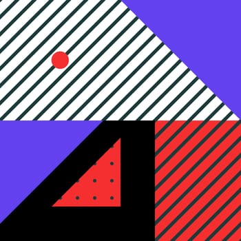 Festive Background in Neo Memphis Style Colorful Decorative Wallpaper with Simple Editable Bold Block Bright Color positive digital print