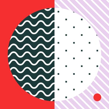 Festive Background in Neo Memphis Style Colorful Decorative Wallpaper with Simple Editable Bold Block Bright Color positive digital print