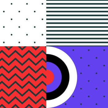 Festive Background in Neo Memphis Style Colorful Decorative Wallpaper with Simple Editable Bold Block Bright Color positive digital print