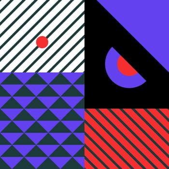 Festive Background in Neo Memphis Style Colorful Decorative Wallpaper with Simple Editable Bold Block Bright Color positive digital print