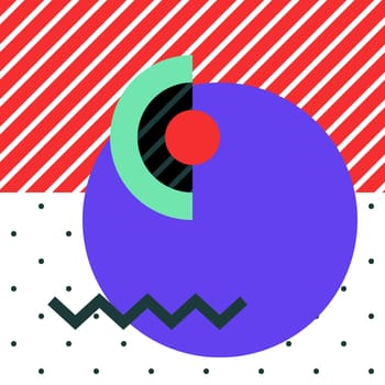 Festive Background in Neo Memphis Style Colorful Decorative Wallpaper with Simple Editable Bold Block Bright Color positive digital print