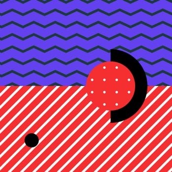 Festive Background in Neo Memphis Style Colorful Decorative Wallpaper with Simple Editable Bold Block Bright Color positive digital print