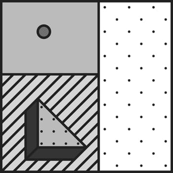 Festive Background in Neo Memphis Style Monochrome Decorative Wallpaper with Simple Editable Bold Block Black and white