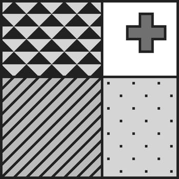 Festive Background in Neo Memphis Style Monochrome Decorative Wallpaper with Simple Editable Bold Block Black and white