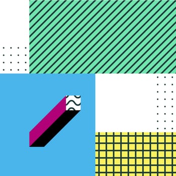 Festive Background in Neo Memphis Style Colorful Decorative Wallpaper with Simple Editable Bold Block Bright Color positive digital print