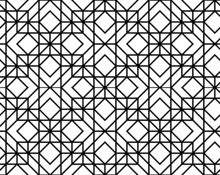 Seamless geometric pattern. Vector abstract classical background in black and white color