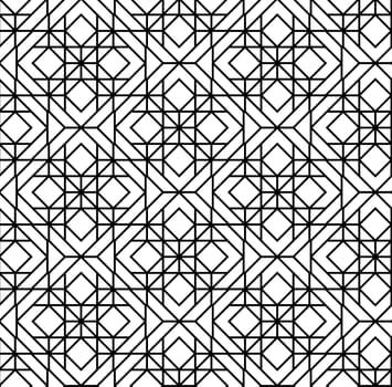 Seamless geometric pattern. Vector abstract classical background in black and white color