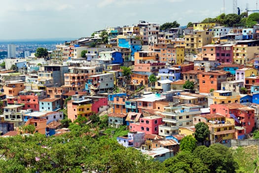 Colorful Santa Ana hill in Guayaquil, Ecuador