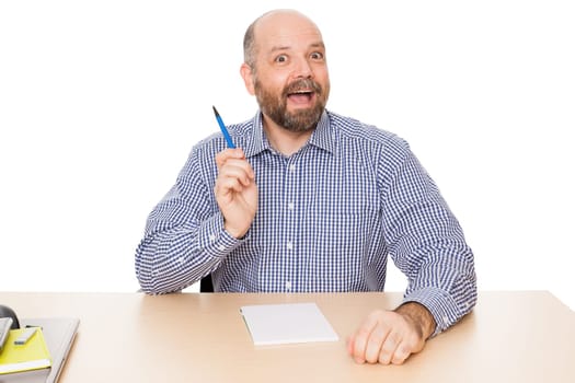 A man with a beard who just has an idea