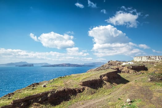 A beautiful view of Santorini in Greece