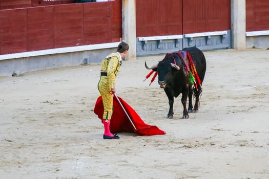 Bullfighting in las ventas Madrid Spain.
