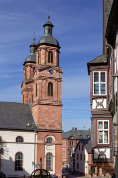Miltenberg market square with church