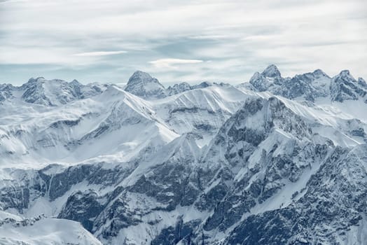 view from the Nebelhorn mountain,Bavarian Alps