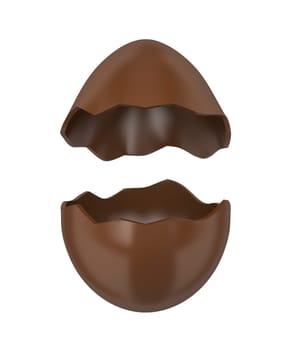 Chocolate egg isolated on white background
