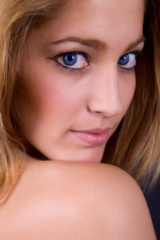 an young beautiful woman close up portrait
