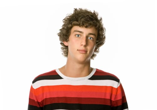 casual young man portrait, isolated on white