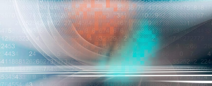 abstract lines movement background banner landscape perspective futuristic numbers