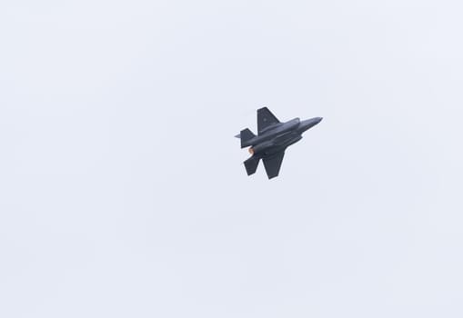 LEEUWARDEN, NETHERLANDS - JUNE 6, 2016: F-35 Lightning II demonstration flight on it's European debut at the Royal Netherlands Air Force Days