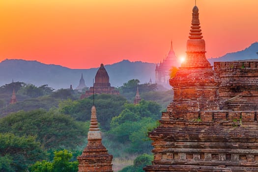 Bagan buddha tower at day , famous place in Myanmar/ Burma