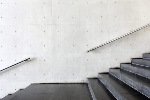 Details of railing and stairs of a modern building
