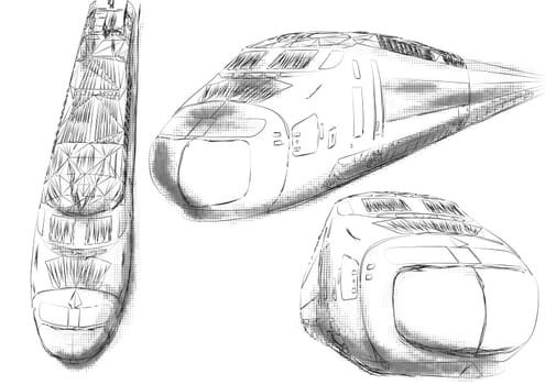 shinkansen. illustration of high speed train. 10 EPS