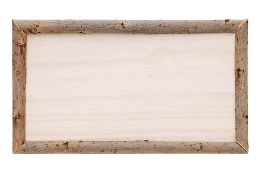 Wood plank banner isolated on white background