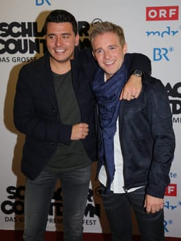 Singer Jan Smit and singer Christoff ( both from Klubbb 3) on the Red Carpet for the ARD TV show Schlager Countdown in Oldenburg on 25.03.2017