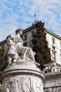 The peace monument. Statue of 18 century. Commissioned by Napoleon to commemorate the Treaty of Campoformido.