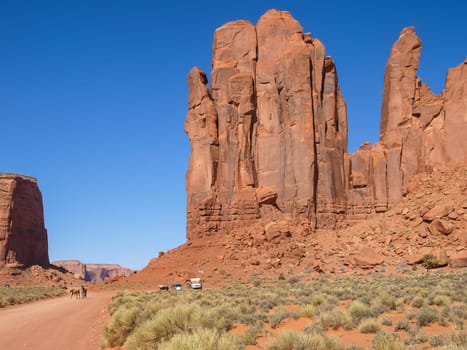 Landscape of the ancient rocks. Monument Valley, Arizona