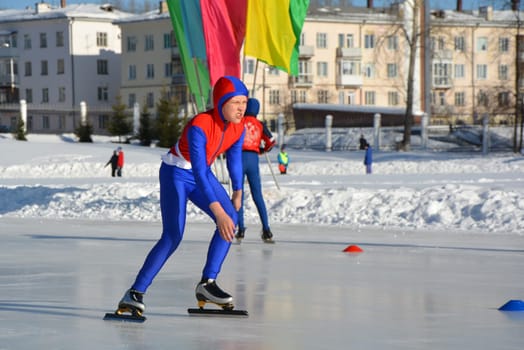 Skating. Training for riding on skates on the ice.