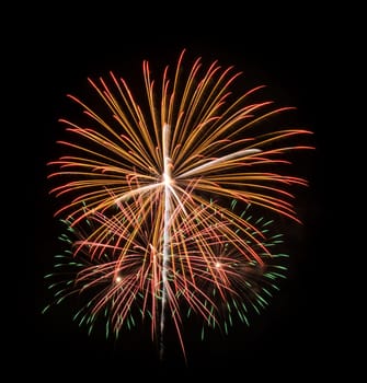 Colorful fireworks exploding in the night sky