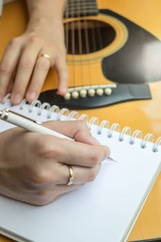 Music Composer Hand Writing Songs, stock photo