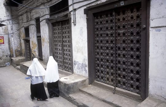 The Old Town of Stone Town or Zanzibar Town of the capital of zanzibar island in the Indian Ocean in Tanzania in East Africa