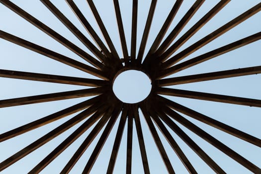 Metal pattern in a window without glass