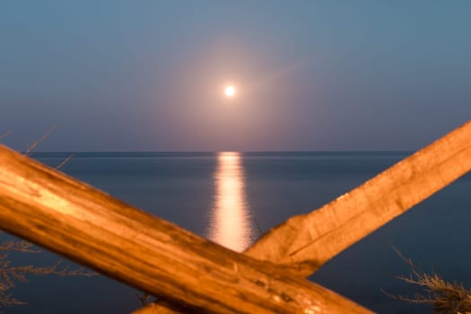 Full Moon in Torre Archirafi little village in east Sicily