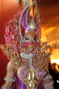 the carneval in the city of Las Palmas on the Island Gran Canary on the Canary Island of Spain in the Atlantic Ocean.