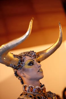 the carneval in the city of Las Palmas on the Island Gran Canary on the Canary Island of Spain in the Atlantic Ocean.