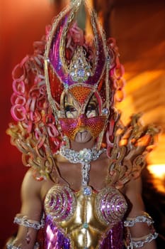 the carneval in the city of Las Palmas on the Island Gran Canary on the Canary Island of Spain in the Atlantic Ocean.