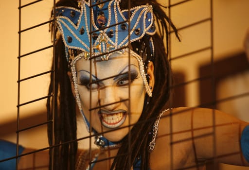 the carneval in the city of Las Palmas on the Island Gran Canary on the Canary Island of Spain in the Atlantic Ocean.
