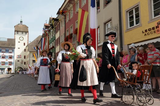 a traditional festival in the old town of Waldshut in the Blackforest in the south of Germany in Europe.