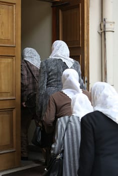 women at a Summer Festival in a Parc in the old City of Vilnius in the Baltic State of Lithuania